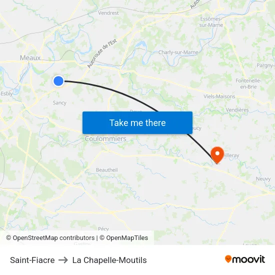Saint-Fiacre to La Chapelle-Moutils map