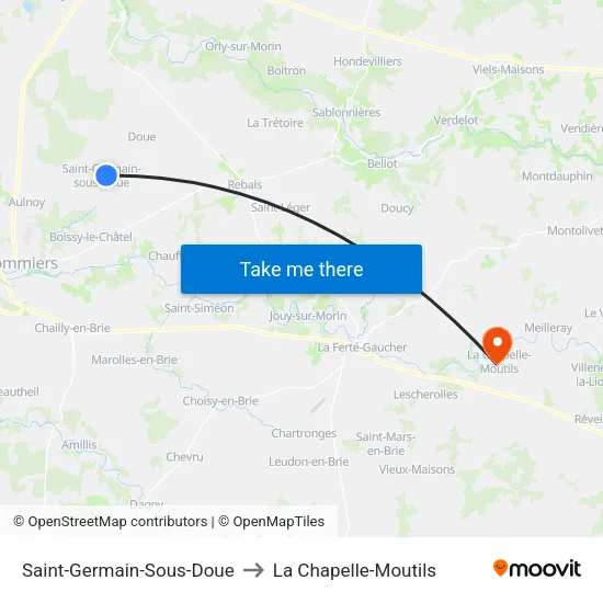 Saint-Germain-Sous-Doue to La Chapelle-Moutils map