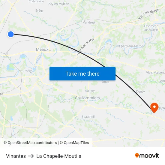 Vinantes to La Chapelle-Moutils map