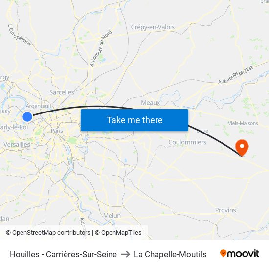 Houilles - Carrières-Sur-Seine to La Chapelle-Moutils map