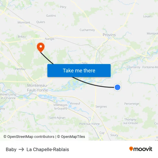 Baby to La Chapelle-Rablais map