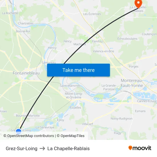Grez-Sur-Loing to La Chapelle-Rablais map
