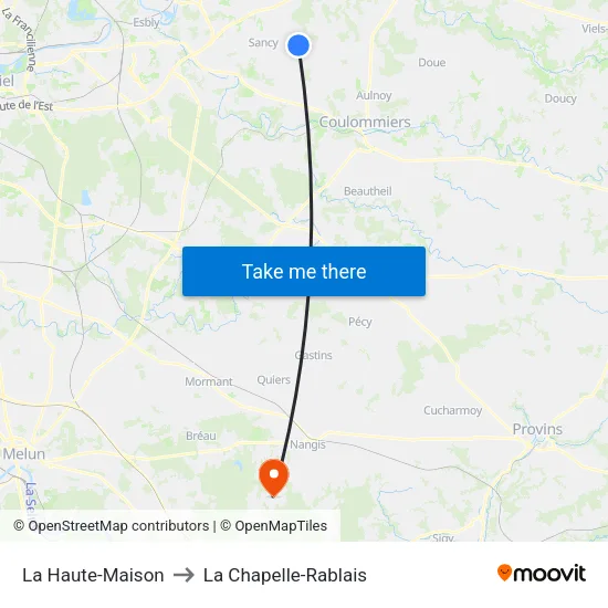 La Haute-Maison to La Chapelle-Rablais map