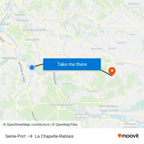 Seine-Port to La Chapelle-Rablais map