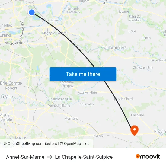 Annet-Sur-Marne to La Chapelle-Saint-Sulpice map