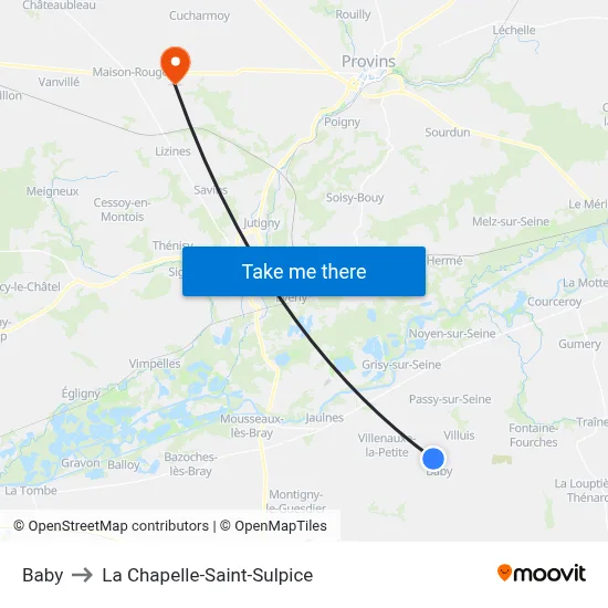 Baby to La Chapelle-Saint-Sulpice map