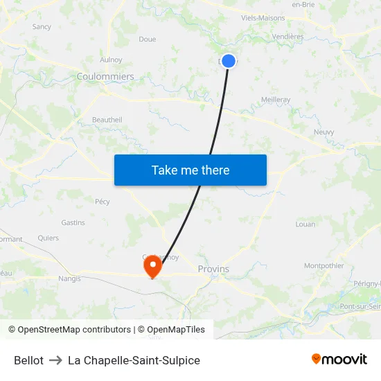 Bellot to La Chapelle-Saint-Sulpice map