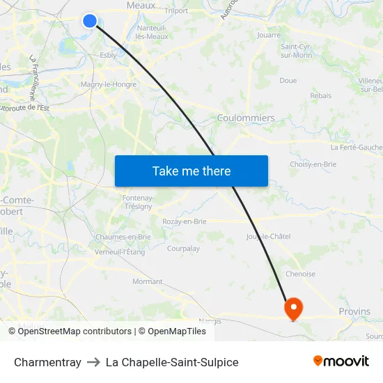 Charmentray to La Chapelle-Saint-Sulpice map