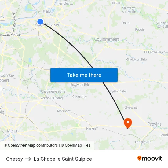 Chessy to La Chapelle-Saint-Sulpice map