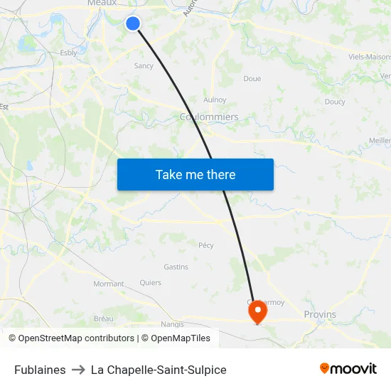 Fublaines to La Chapelle-Saint-Sulpice map