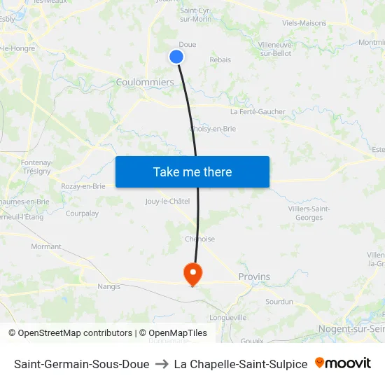 Saint-Germain-Sous-Doue to La Chapelle-Saint-Sulpice map