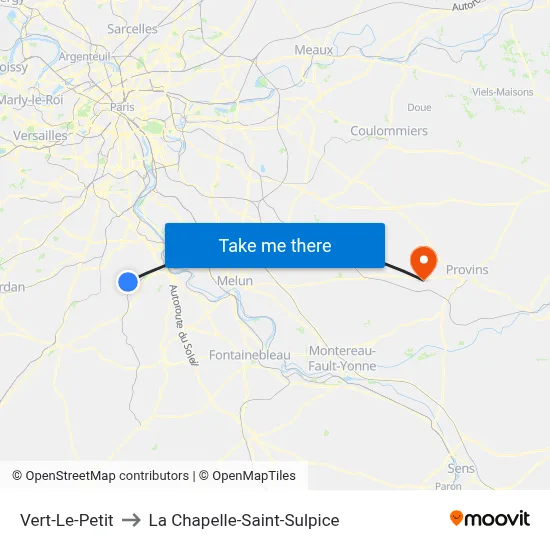 Vert-Le-Petit to La Chapelle-Saint-Sulpice map