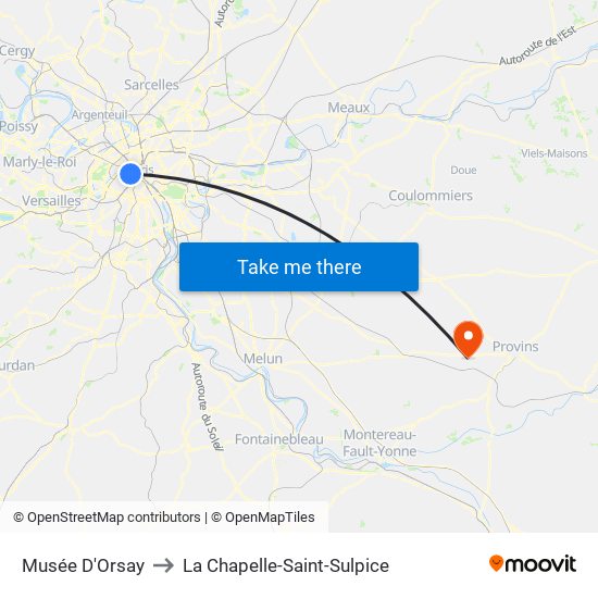Musée D'Orsay to La Chapelle-Saint-Sulpice map