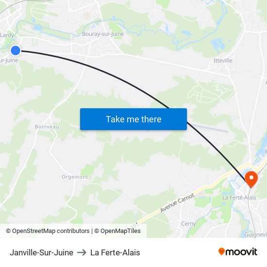 Janville-Sur-Juine to La Ferte-Alais map