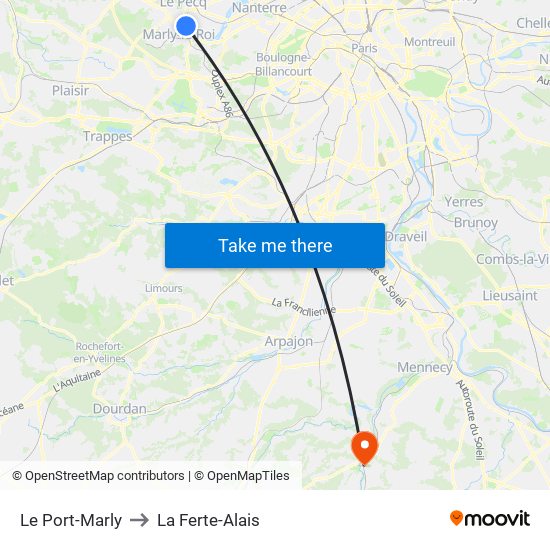 Le Port-Marly to La Ferte-Alais map