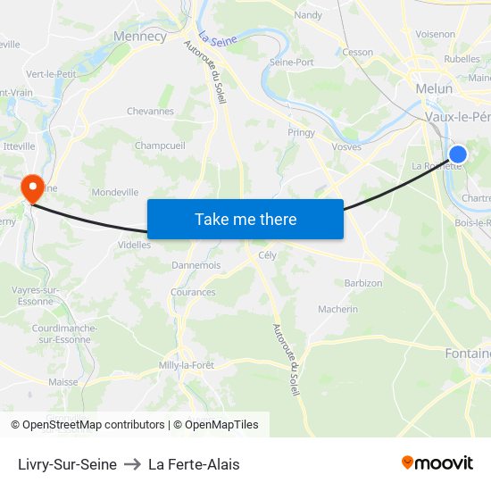 Livry-Sur-Seine to La Ferte-Alais map