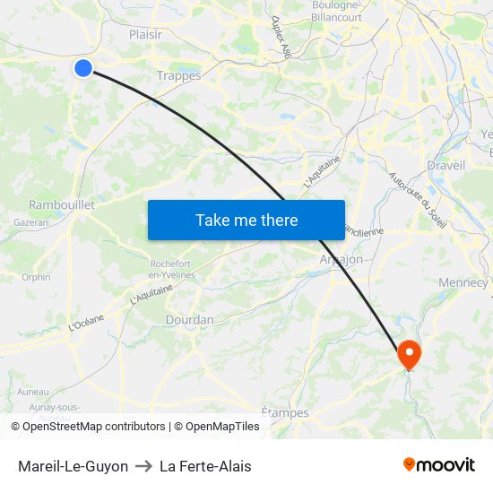 Mareil-Le-Guyon to La Ferte-Alais map