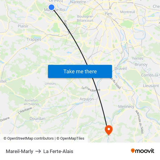 Mareil-Marly to La Ferte-Alais map