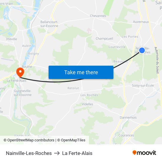 Nainville-Les-Roches to La Ferte-Alais map