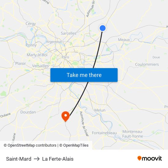 Saint-Mard to La Ferte-Alais map