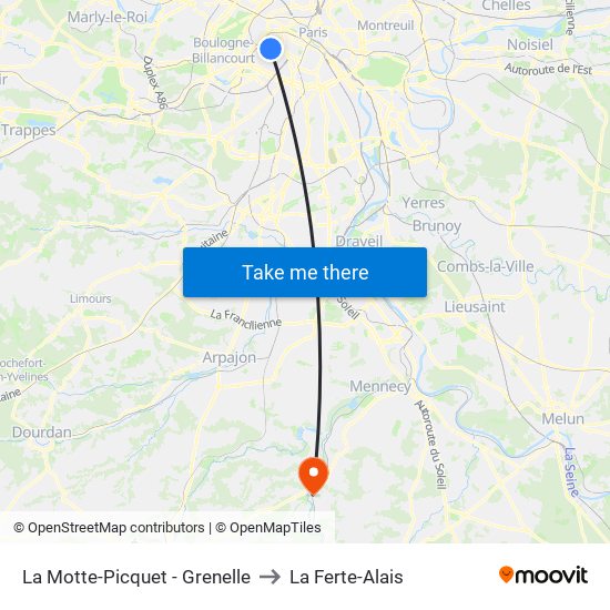 La Motte-Picquet - Grenelle to La Ferte-Alais map