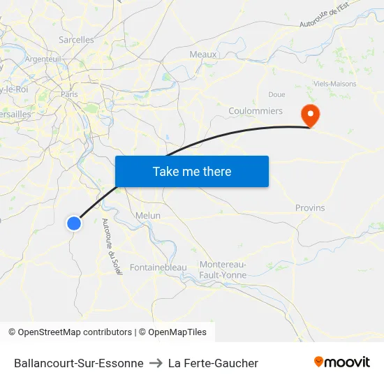 Ballancourt-Sur-Essonne to La Ferte-Gaucher map