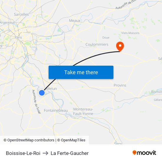 Boissise-Le-Roi to La Ferte-Gaucher map