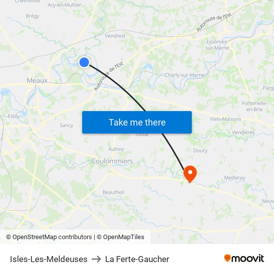 Isles-Les-Meldeuses to La Ferte-Gaucher map