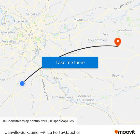 Janville-Sur-Juine to La Ferte-Gaucher map