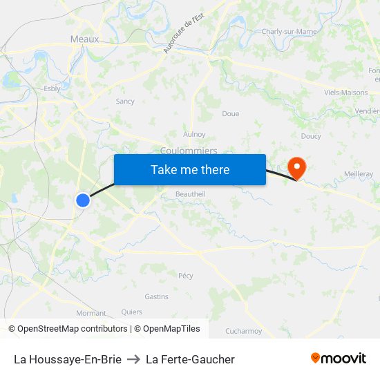 La Houssaye-En-Brie to La Ferte-Gaucher map
