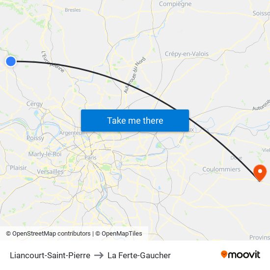 Liancourt-Saint-Pierre to La Ferte-Gaucher map