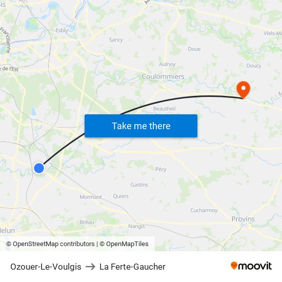 Ozouer-Le-Voulgis to La Ferte-Gaucher map