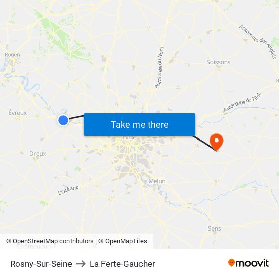Rosny-Sur-Seine to La Ferte-Gaucher map