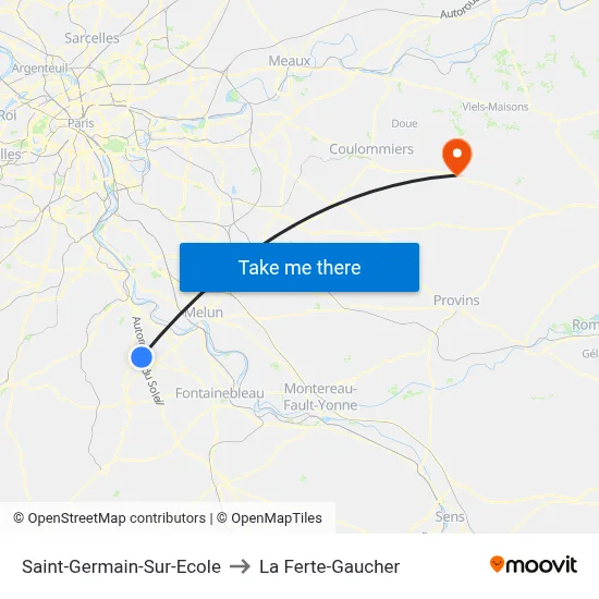 Saint-Germain-Sur-Ecole to La Ferte-Gaucher map