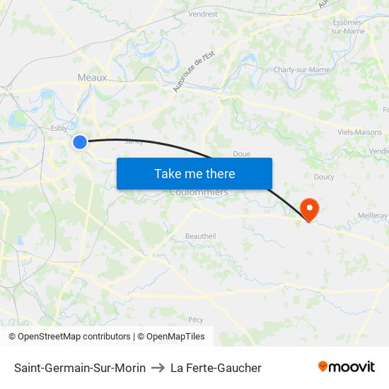 Saint-Germain-Sur-Morin to La Ferte-Gaucher map