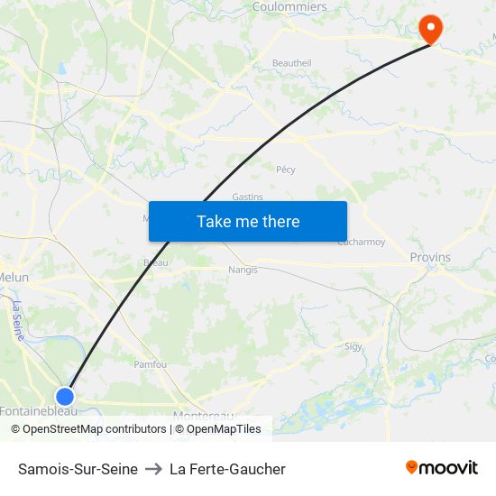 Samois-Sur-Seine to La Ferte-Gaucher map