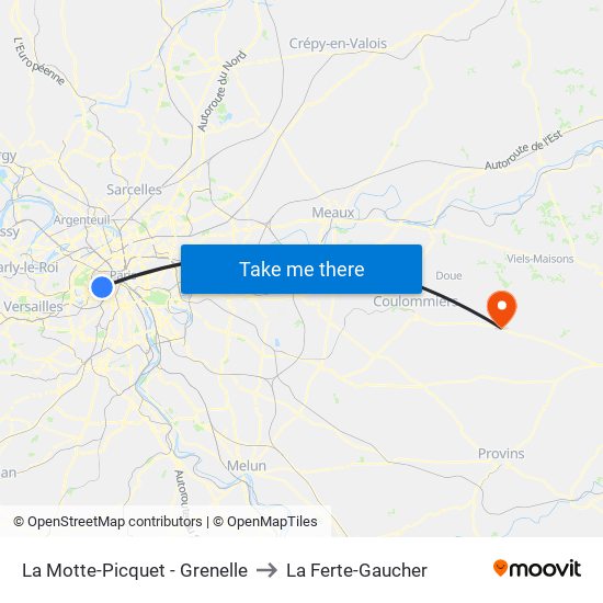 La Motte-Picquet - Grenelle to La Ferte-Gaucher map