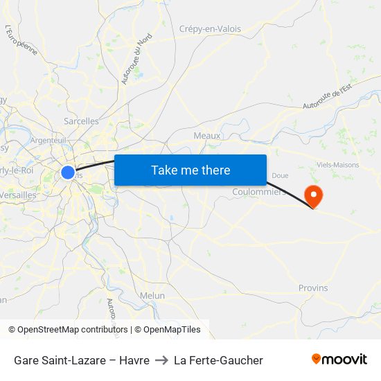 Gare Saint-Lazare – Havre to La Ferte-Gaucher map