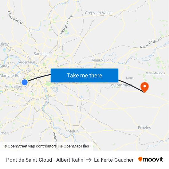 Pont de Saint-Cloud - Albert Kahn to La Ferte-Gaucher map