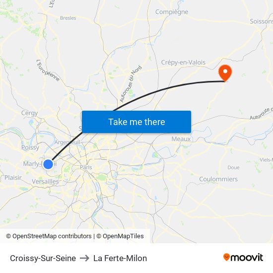 Croissy-Sur-Seine to La Ferte-Milon map