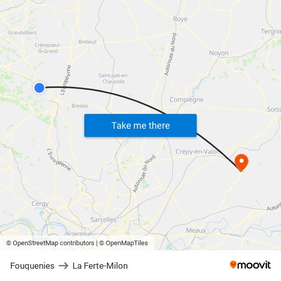 Fouquenies to La Ferte-Milon map