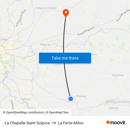 La Chapelle-Saint-Sulpice to La Ferte-Milon map
