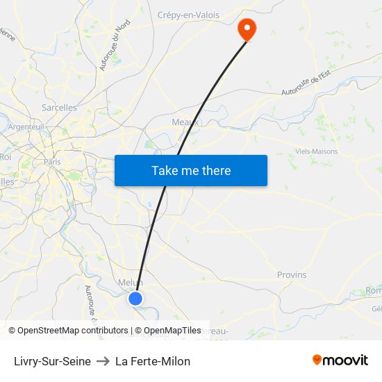 Livry-Sur-Seine to La Ferte-Milon map