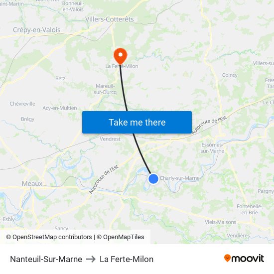 Nanteuil-Sur-Marne to La Ferte-Milon map