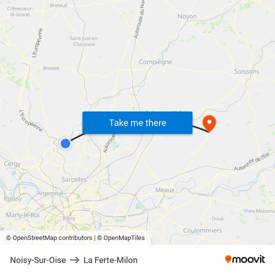 Noisy-Sur-Oise to La Ferte-Milon map