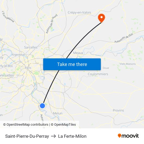 Saint-Pierre-Du-Perray to La Ferte-Milon map