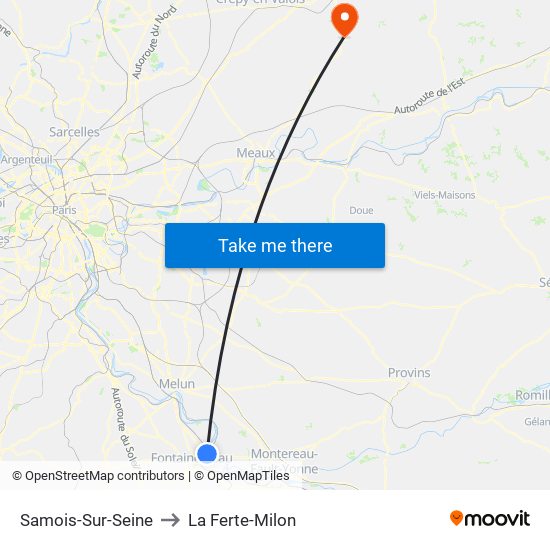 Samois-Sur-Seine to La Ferte-Milon map