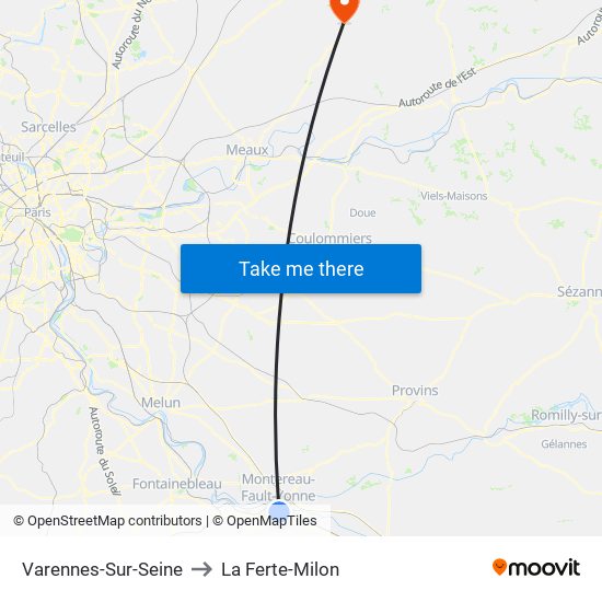 Varennes-Sur-Seine to La Ferte-Milon map