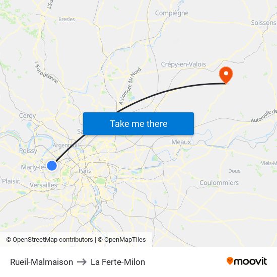 Rueil-Malmaison to La Ferte-Milon map