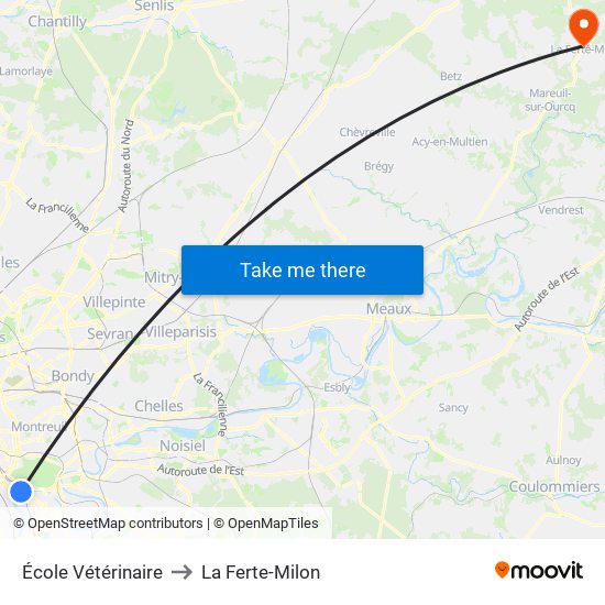 École Vétérinaire to La Ferte-Milon map